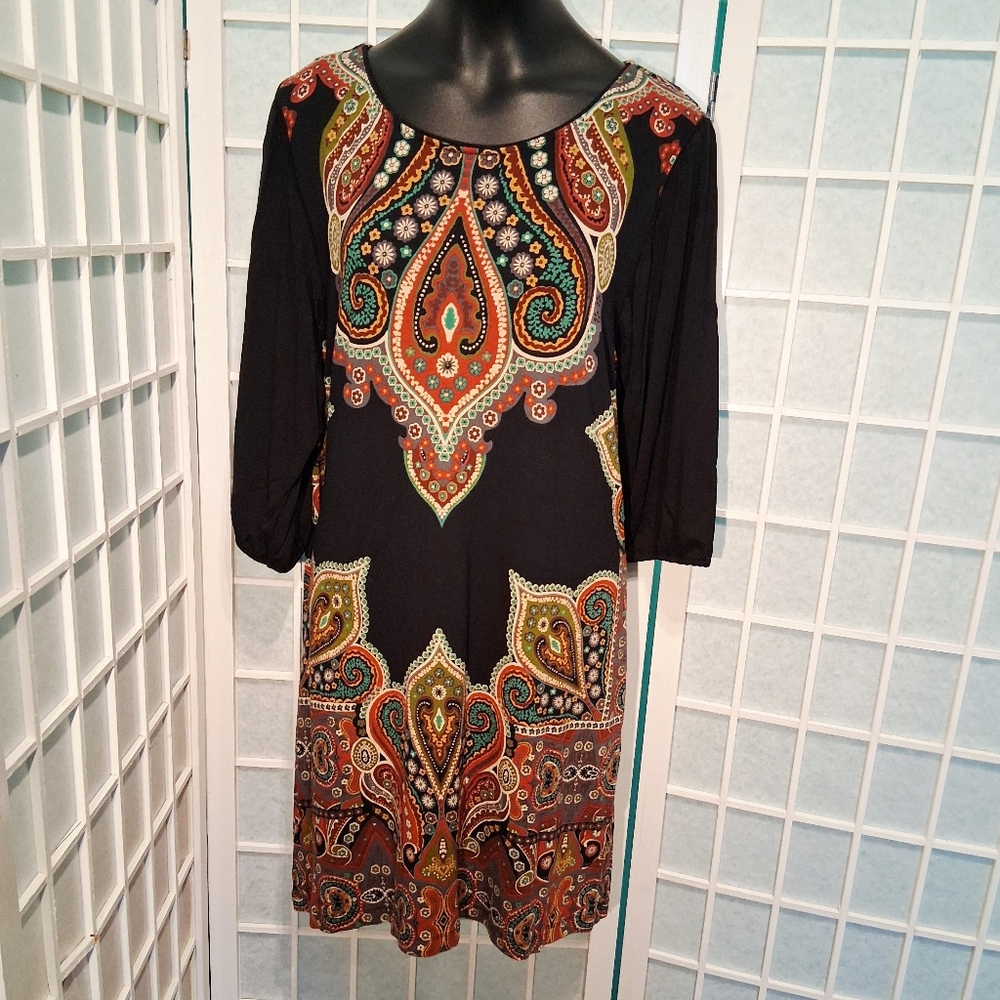 Cha Cha Vente Colourful Boho Dress Or Long Top 6290